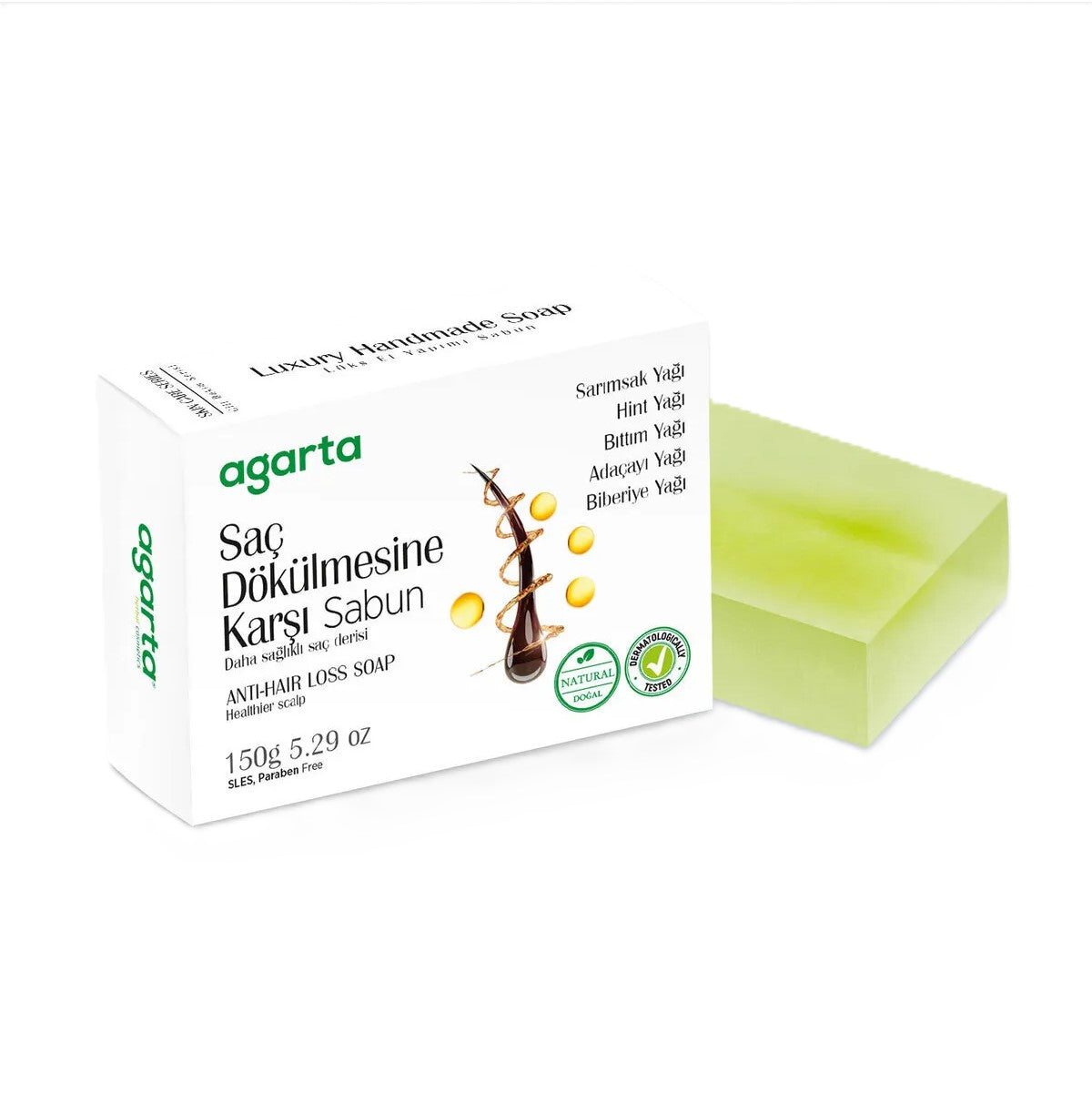 handgemachte natürliche Haarseife mit Pflanzenölen, gegen Haarausfall, 150 g